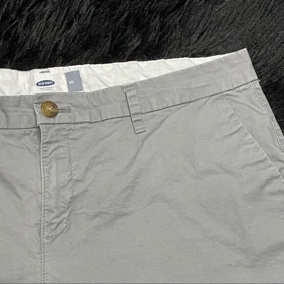Old Navy Gray Zipper Shorts Belt Loops Size 10 - Picture 4 of 11